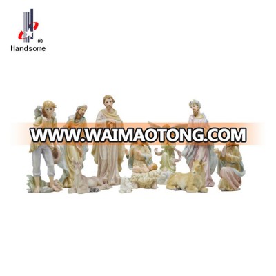 Hot selling Resin holly family hand carved outdoor nativity set