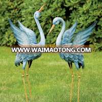 Wholesale Garden Lawn Decoration Resin Blue Heron Bird Sculpture