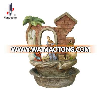 14.5 Inch New Design Holy Family Resin small decorative indoor water fountain