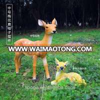 Roogo 3d outdoor art craft resin large vivid sika deer for garden yard statue